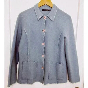 Eric Alexandre 100% Boiled Wool Jacket with  White Detailing